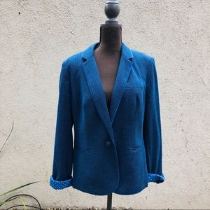 Blue herringbone blazer from The Limited